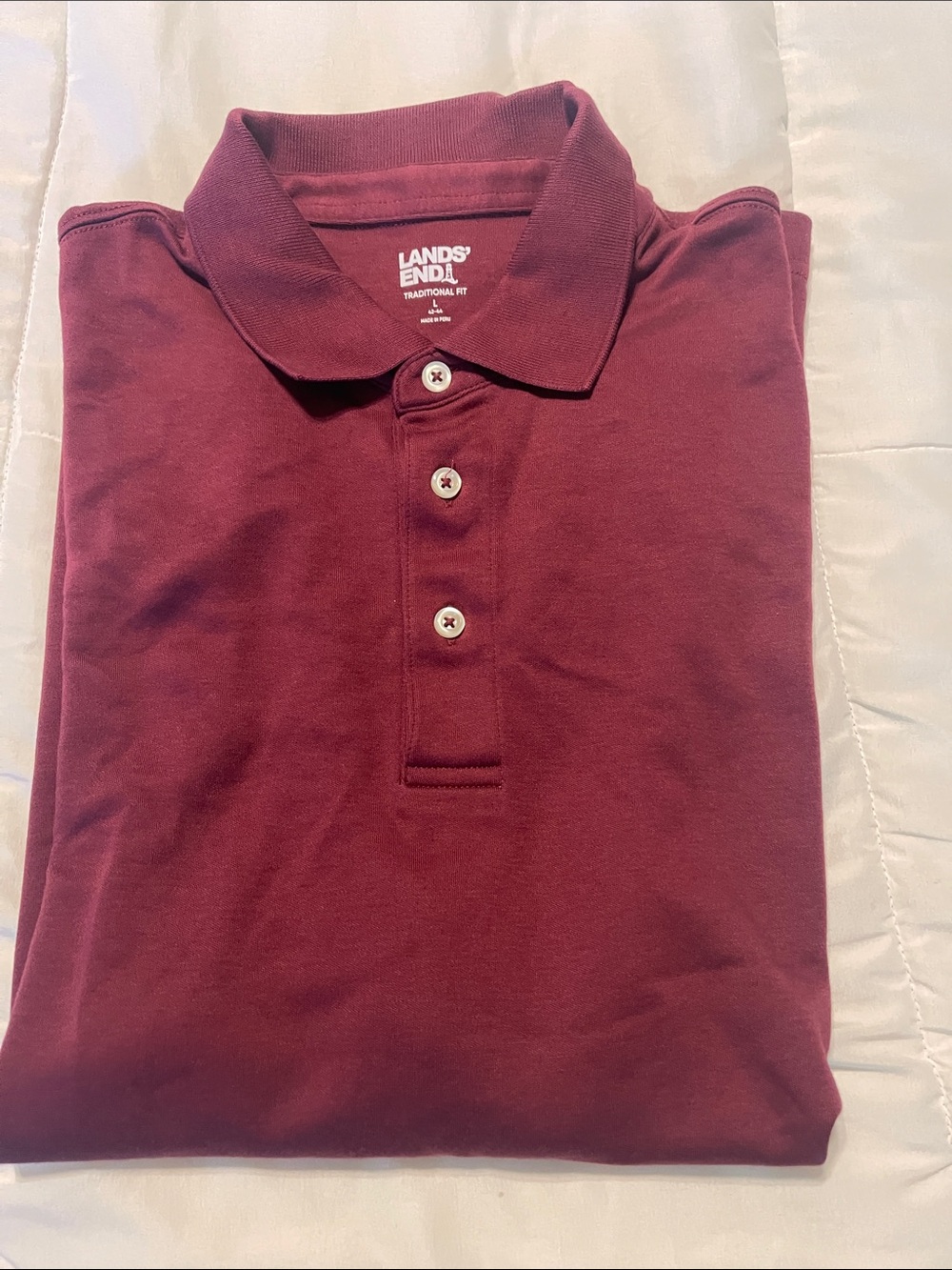 Lands' End Men's Polo in Deep Wine